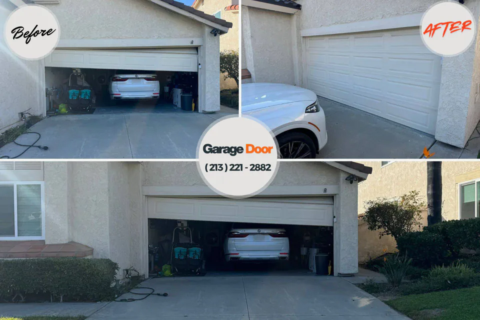 Before and after: garage door repair Auburn, IN